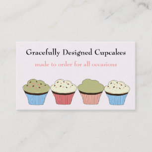 Tarjeta De Visita Cupcakes Diseñados con Gracia