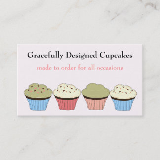 Tarjeta De Visita Cupcakes Diseñados con Gracia