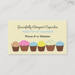 Tarjeta De Visita Cupcakes Diseñados con Gracia