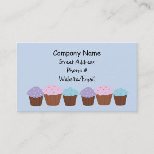 Tarjeta De Visita Cupcakes en una fila