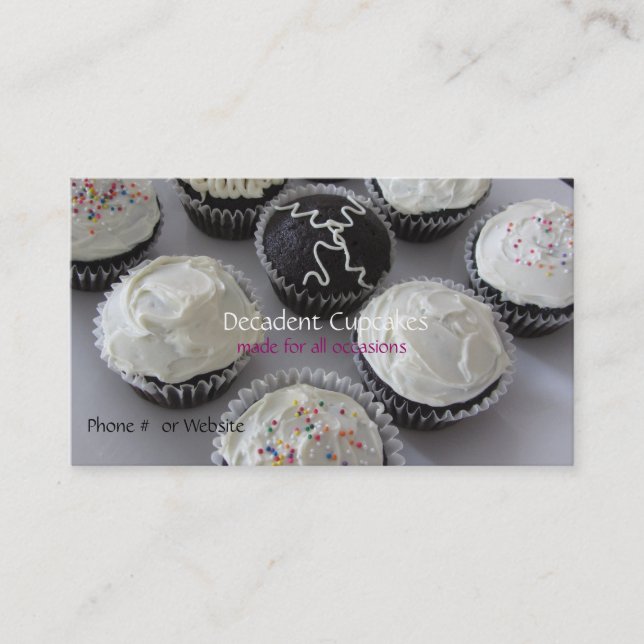Tarjeta De Visita Cupcakes Glaseados (Anverso)