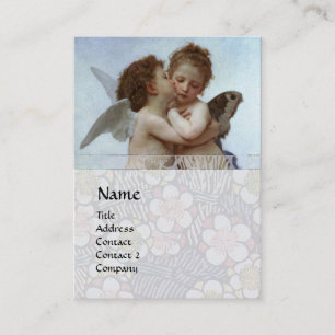 Tarjeta De Visita Cupido y psiquis como niños MONOGRAM Sapphire