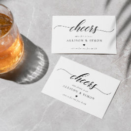 Tarjeta De Visita Cupón de bebida Boda con guión elegante clásico