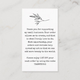 Tarjeta De Visita Cupón de descuento para clientes de pequeñas empre