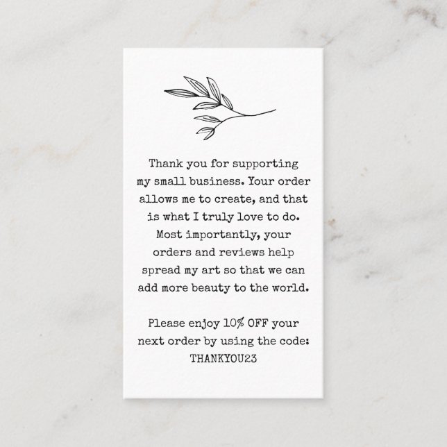 Tarjeta De Visita Cupón de descuento para clientes de pequeñas empre (Anverso)