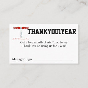Tarjeta De Visita Cupón de THANKYOU1YEAR