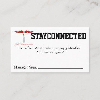 Tarjeta De Visita cupón STAYCONNECTED