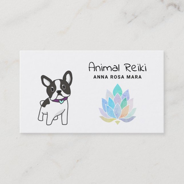 Tarjeta De Visita Cura animal del masaje de Reiki del comunicador (Anverso)