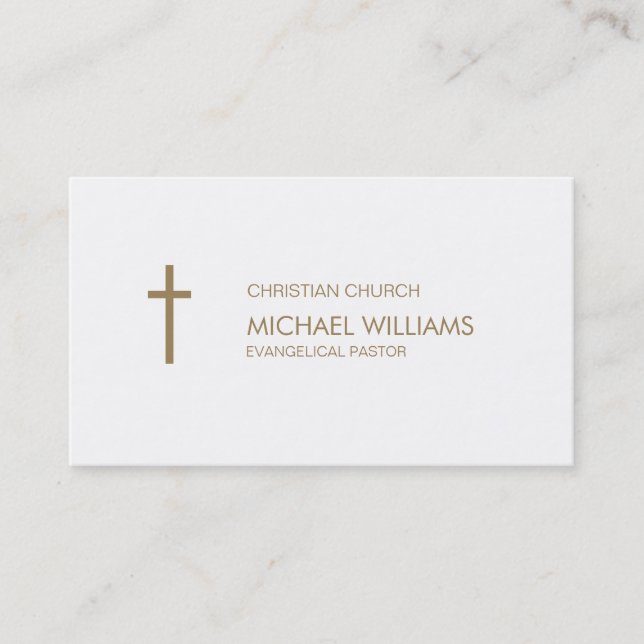 Tarjeta De Visita Cura pastor religión católico protestante blanco (Anverso)