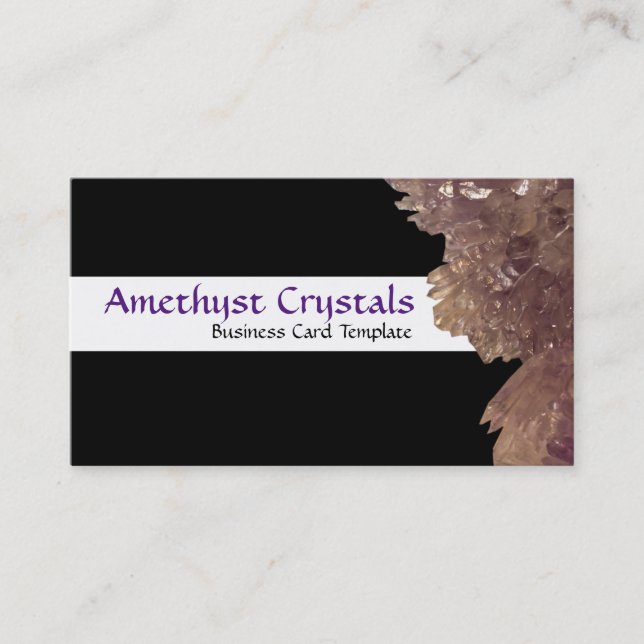 Tarjeta De Visita Curación de cristales semipreciosos de Ametist (Anverso)