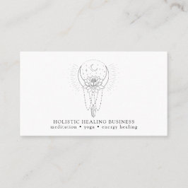 Tarjeta De Visita Curación de energía de cristal de flores Moon Lotu