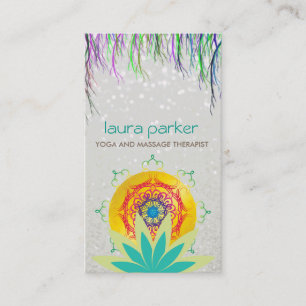 Tarjeta De Visita Curación del yoga con el logotipo de mandarala ver