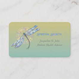 Tarjeta De Visita Curación espiritual con libélula acuarela