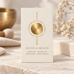 Tarjeta De Visita Curación Sonora con Oro Mínimo y Trabajo Respirato