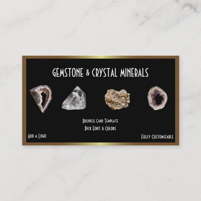 Tarjeta De Visita Curar cristales minerales (Anverso)