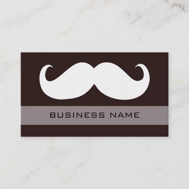 Tarjeta De Visita Curioso bigote blanco y marrón claro (Anverso)