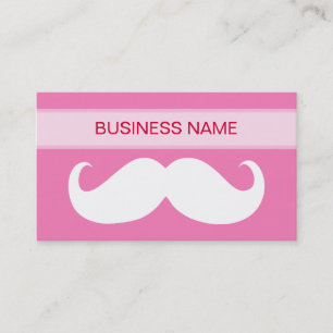 Tarjeta De Visita Curioso bigote blanco y rosa claro