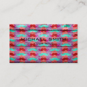 Tarjeta De Visita Curioso bigote en madera de época