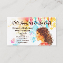 Tarjeta De Visita Curly Hair Hairstylist Natural Hair Salon