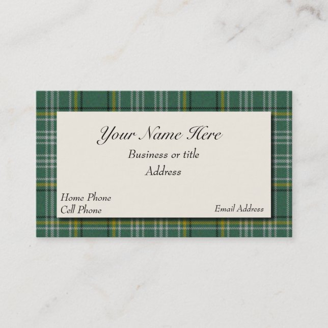 Tarjeta De Visita Currie Scottish Tartan Plaid Business Card (Anverso)