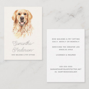 Tarjeta De Visita Curso de recuperación de acuarela Mascota Sitter P