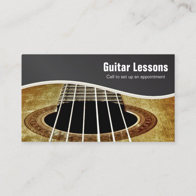 Tarjeta De Visita Cursos de guitarra 🎸 e instructores de música (Anverso)