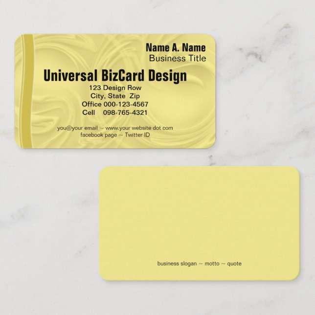 Tarjeta De Visita Cursos sobre amarillo (Anverso / Reverso)