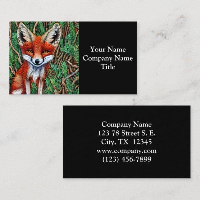 Tarjeta De Visita Curte Little Wilderness Fox (Anverso / Reverso)
