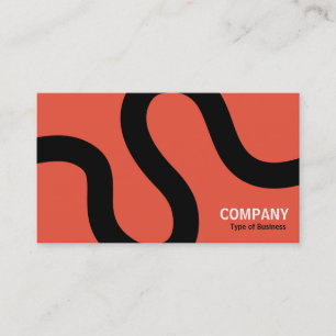 Tarjeta De Visita Curva 02a - Negro sobre Naranja