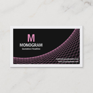 Tarjeta De Visita Curva II - Rosa en negro