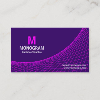 Tarjeta De Visita Curva - Magenta sobre púrpura intenso