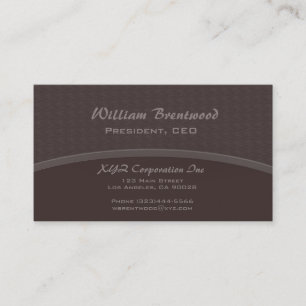 Tarjeta De Visita curva marrón elegante