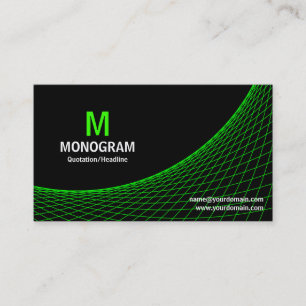 Tarjeta De Visita Curva - Verde sobre negro