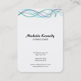 Tarjeta De Visita Curvas abstractas verticales de Chubby con guión a