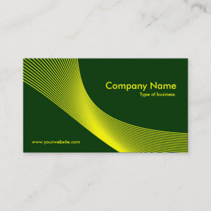Tarjeta De Visita Curvas - Amarillo en verde oscuro 003300