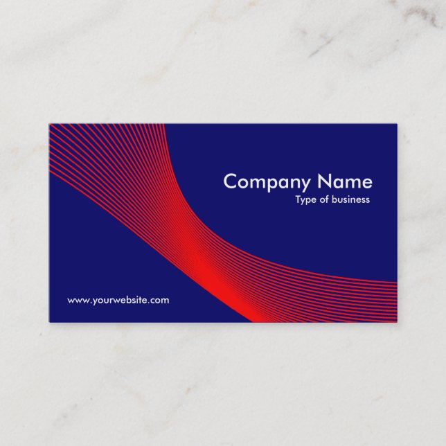 Tarjeta De Visita Curvas - Rojo sobre azul oscuro 000066 (Anverso)