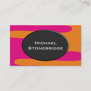 Tarjeta De Visita Curvas suaves 2 colores fondo 1 naranja rosa