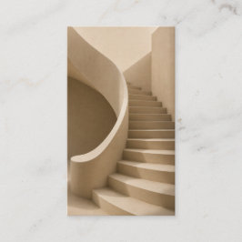 Tarjeta De Visita Curved Staircase Minimalist Beige Business Card