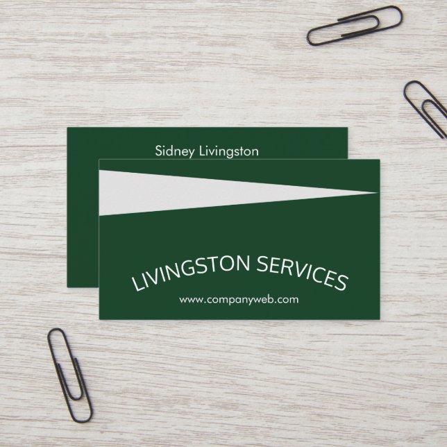 Tarjeta De Visita Curvo profesional verde y moderno sencillo (Anverso/Reverso In Situ)