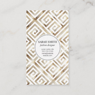 Tarjeta De Visita Cushion de tela con acanalado / metal dorado