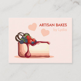 Tarjeta De Visita Custom Artisan Bakery Business Card with Cake