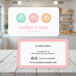 Tarjeta De Visita Custom Bakery Sweet Cupcake Business Card