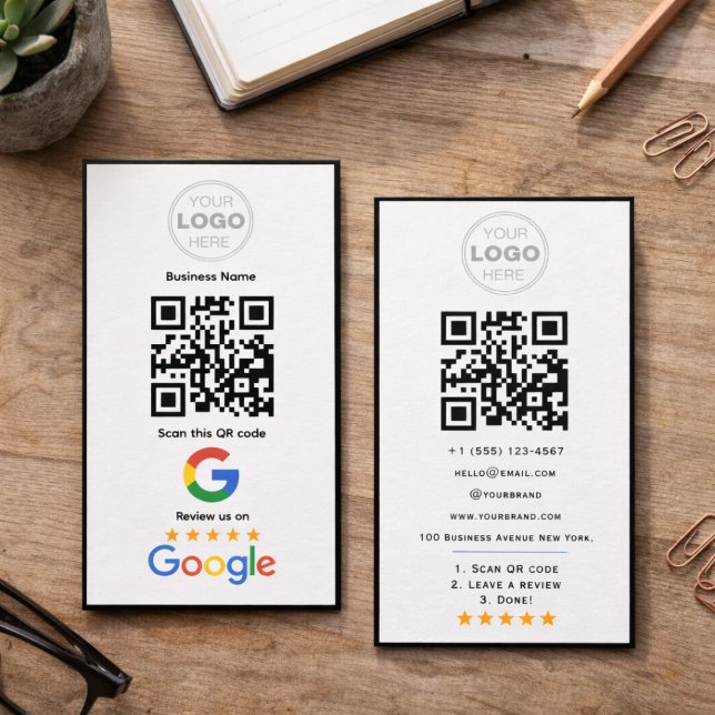 Tarjeta De Visita Custom Business Review QR Code Logo (Custom Business Review QR Code Logo Card
)