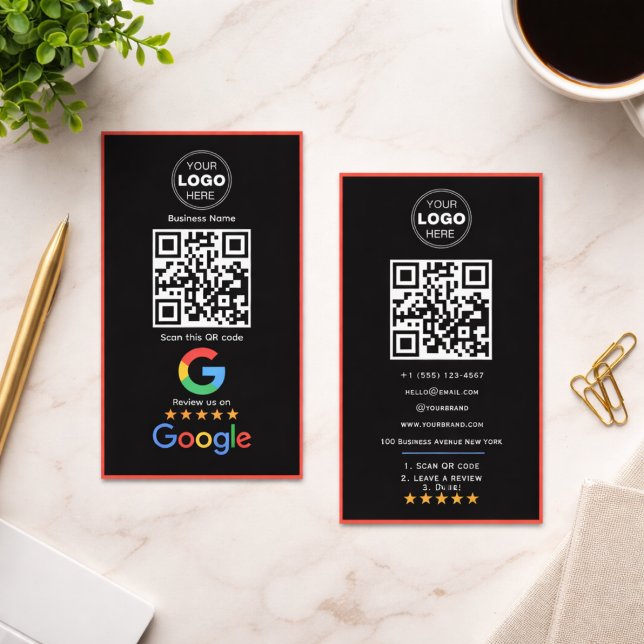 Tarjeta De Visita Custom Business Review QR Code Logo (Minimalist QR Code Professional Design Business Card)