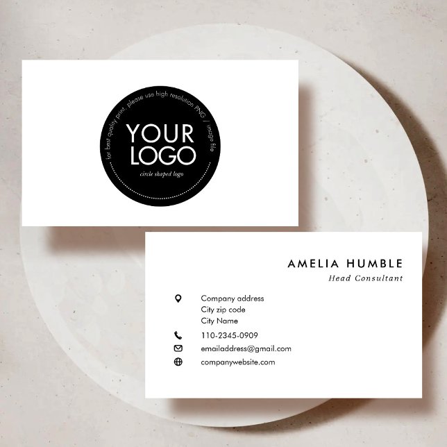 Tarjeta De Visita Custom Circle Logo Modern Business card template (Subido por el creador)