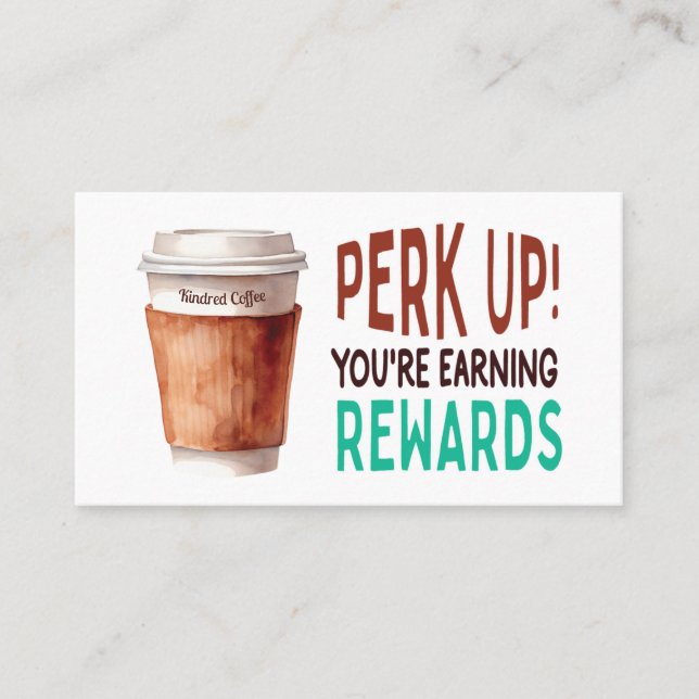 Tarjeta De Visita Custom Coffee Cafe Loyalty (Anverso)