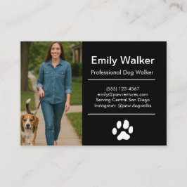 Tarjeta De Visita Custom Dog Walker Business Card with Photo 