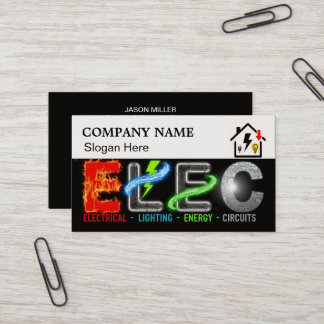 Tarjeta De Visita Custom Electrician Business Card with Company Logo