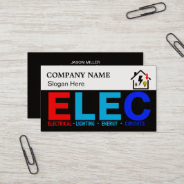 Tarjeta De Visita Custom Electrician Business Card with Company Logo