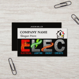 Tarjeta De Visita Custom Electrician Business Card with Company Logo